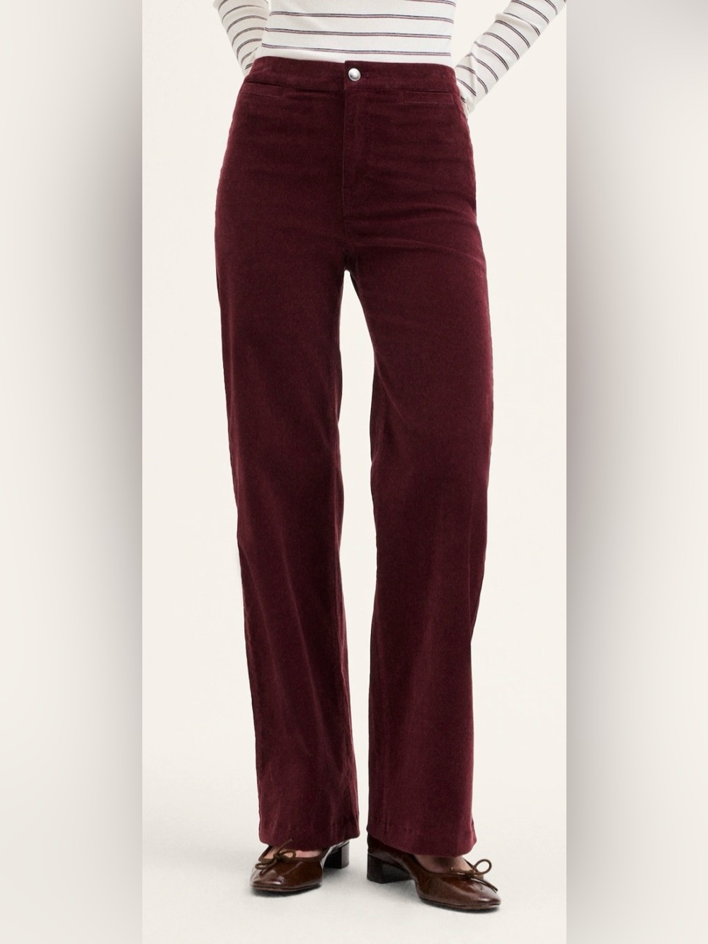 Madewell Burgundy Corduroy Wide Leg Pants NWT W28